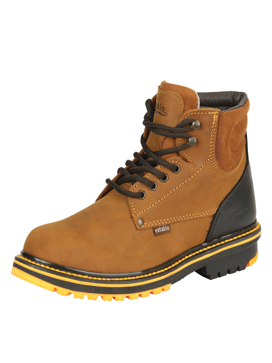 Establo Men’s Work Ankle Boot Mango/Black Lace-Up
13359