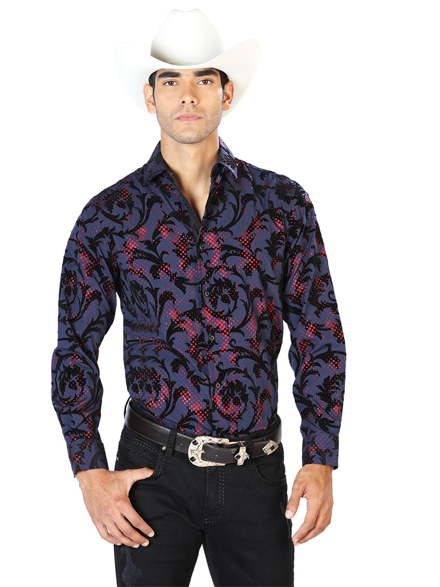 Navy Casual Long Sleeve Shirt 43584
