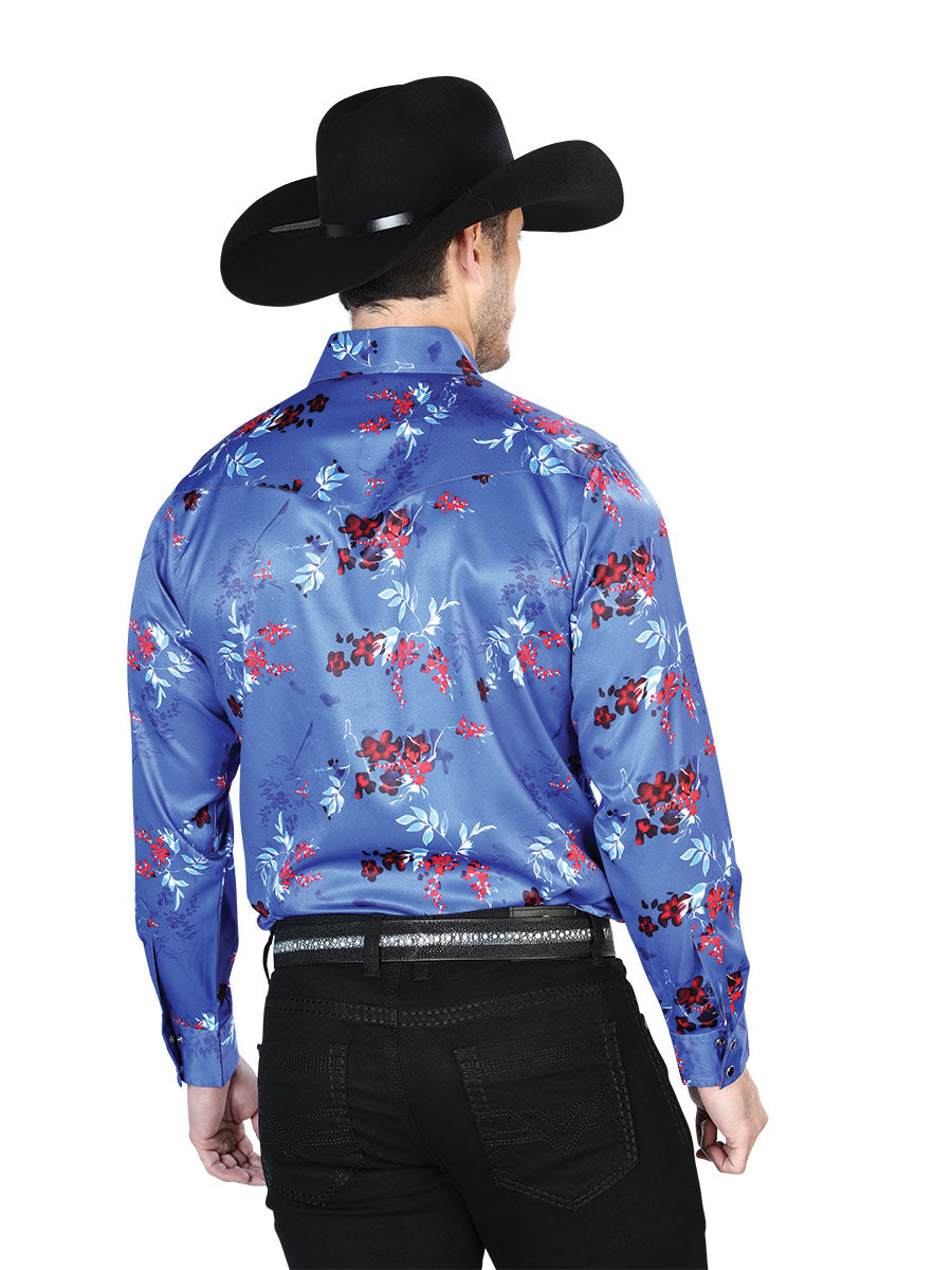 Blue Casual Long Sleeve Shirt 43942