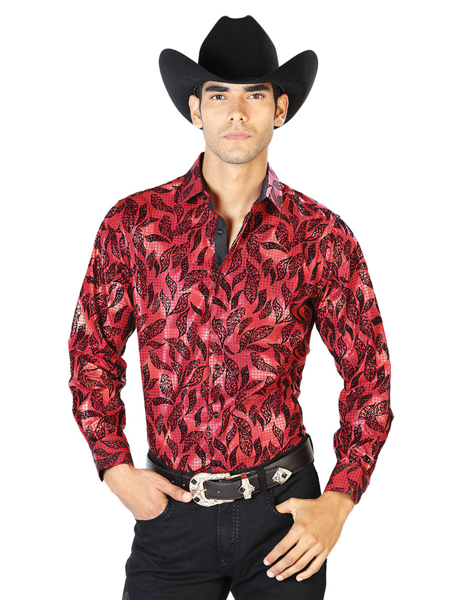 Wine Casual Long Sleeve Shirt 43588