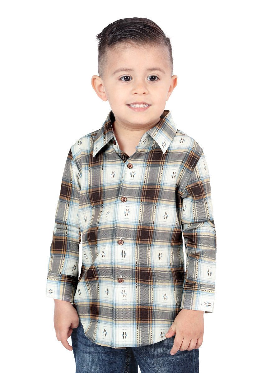 El General Brown/Sand Casual Long-Sleeve Shirt 44734