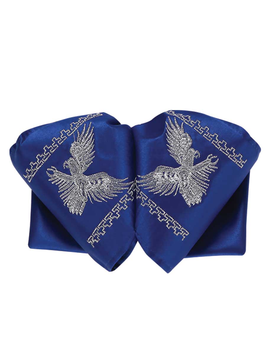 Adult 
Mexican Charro Bow Tie 100% Polyester Royal Blue/Silver  600121