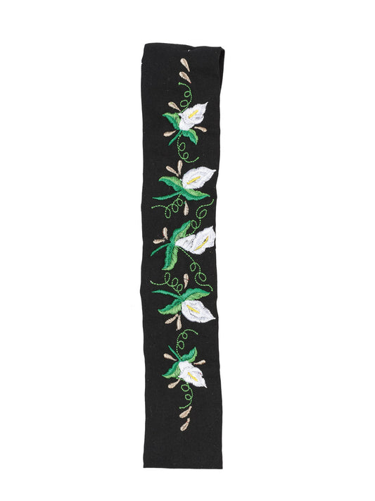 Elastic Embroidered Headband Black 602768